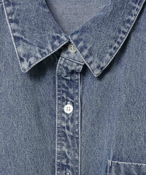 BAYFLOW（ベイフロー）の「[春夏も着やすい軽めデニム]ハーフスリーブデニムシャツ（シャツ/ブラウス・レディース・ライトブルー/チャコール・SMALL/MEDIUM）」の22枚目の写真