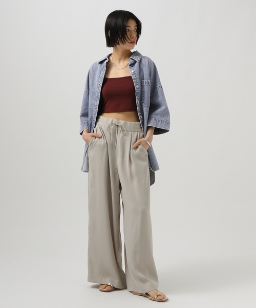 BAYFLOW完売品⭐︎春夏も着やすいハーフスリーブデニムシャツ　ベイフロー BAYFLOW完売品⭐︎春夏も着やすいハーフスリーブデニムシャツ