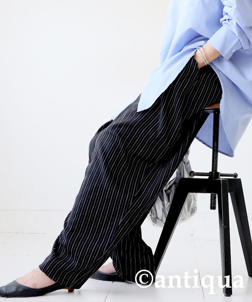antiqua(アンティカ)の「ストライプバルーンパンツ(その他パンツ・レディース・グレー/ブラック・ONESIZE)」の15枚目の写真