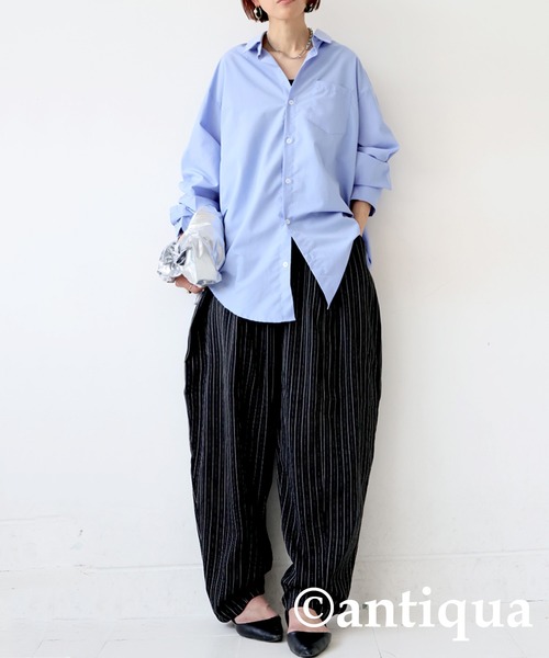 antiqua(アンティカ)の「ストライプバルーンパンツ(その他パンツ・レディース・グレー/ブラック・ONESIZE)」の16枚目の写真
