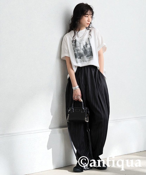 antiqua(アンティカ)の「ストライプバルーンパンツ(その他パンツ・レディース・グレー/ブラック・ONESIZE)」の21枚目の写真