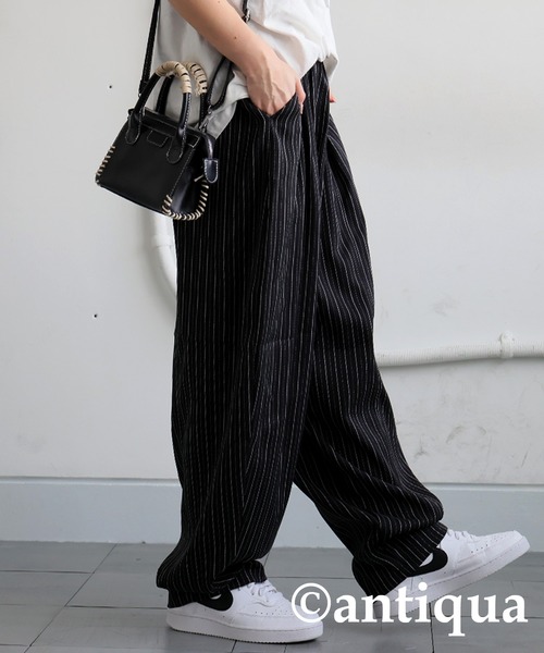antiqua(アンティカ)の「ストライプバルーンパンツ(その他パンツ・レディース・グレー/ブラック・ONESIZE)」の22枚目の写真