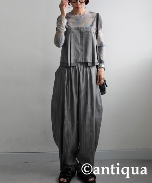 antiqua(アンティカ)の「ストライプバルーンパンツ(その他パンツ・レディース・グレー/ブラック・ONESIZE)」の17枚目の写真