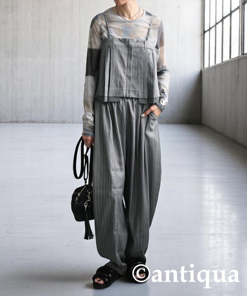 antiqua(アンティカ)の「ストライプバルーンパンツ(その他パンツ・レディース・グレー/ブラック・ONESIZE)」の18枚目の写真