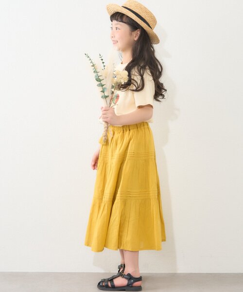 CIAOPANIC TYPY（チャオパニックティピー）の「【KIDS】【india】ボイルピンタックスカート（スカート・キッズ・イエロー/ホワイト/ブラック・MEDIUM/LARGE/X-LARGE/XX-LARGE）」の17枚目の写真