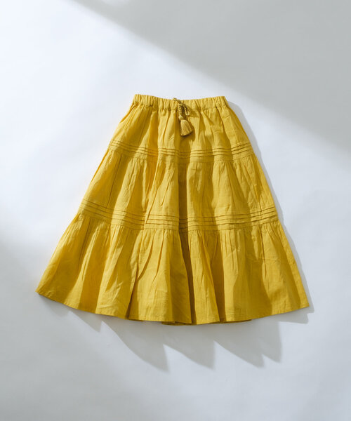 CIAOPANIC TYPY（チャオパニックティピー）の「【KIDS】【india】ボイルピンタックスカート（スカート・キッズ・イエロー/ホワイト/ブラック・MEDIUM/LARGE/X-LARGE/XX-LARGE）」の4枚目の写真
