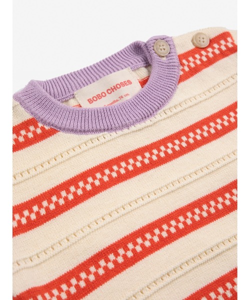 BOBO CHOSES（ボボショーズ）の「Striped jumper（ニット/セーター・キッズ・オフホワイト・6MONTH/3MONTH/9MONTH/12MONTH/18MONTH）」の3枚目の写真