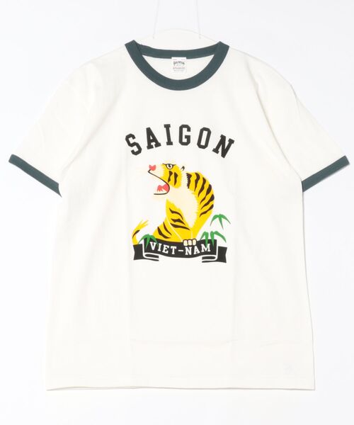 HOUSTON(ヒューストン)の「HOUSTON / RINGER TEE(TIGER) / 22304(Tシャツ/カットソー・レディース・ネイビー/ブラック/グレー・X-LARGE)」の7枚目の写真
