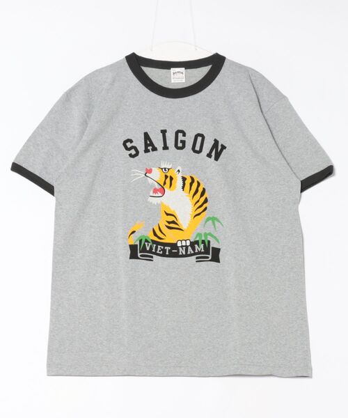 HOUSTON(ヒューストン)の「HOUSTON / RINGER TEE(TIGER) / 22304(Tシャツ/カットソー・レディース・ネイビー/ブラック/グレー・X-LARGE)」の6枚目の写真