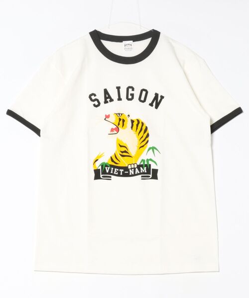 HOUSTON(ヒューストン)の「HOUSTON / RINGER TEE(TIGER) / 22304(Tシャツ/カットソー・レディース・ネイビー/ブラック/グレー・X-LARGE)」の5枚目の写真