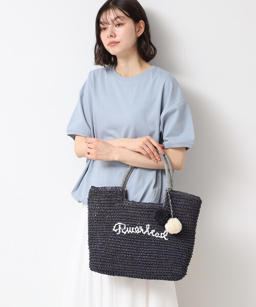 Dessin（デッサン）の「【軽量・A4収納可】ポンポンチャームペーパーロゴトートバッグ（トートバッグ・レディース・グリーン系/イエロー系その他6/ライトグレー系4/ネイビー/チャコール/ベージュ系その他7・00）」の13枚目の写真