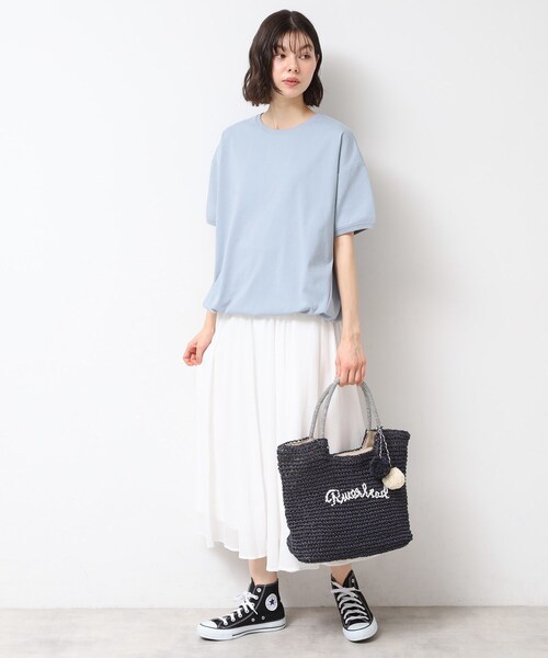 Dessin（デッサン）の「【軽量・A4収納可】ポンポンチャームペーパーロゴトートバッグ（トートバッグ・レディース・グリーン系/イエロー系その他6/ライトグレー系4/ネイビー/チャコール/ベージュ系その他7・00）」の14枚目の写真