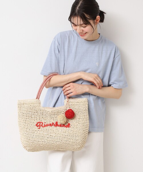 Dessin（デッサン）の「【軽量・A4収納可】ポンポンチャームペーパーロゴトートバッグ（トートバッグ・レディース・グリーン系/イエロー系その他6/ライトグレー系4/ネイビー/チャコール/ベージュ系その他7・00）」の17枚目の写真