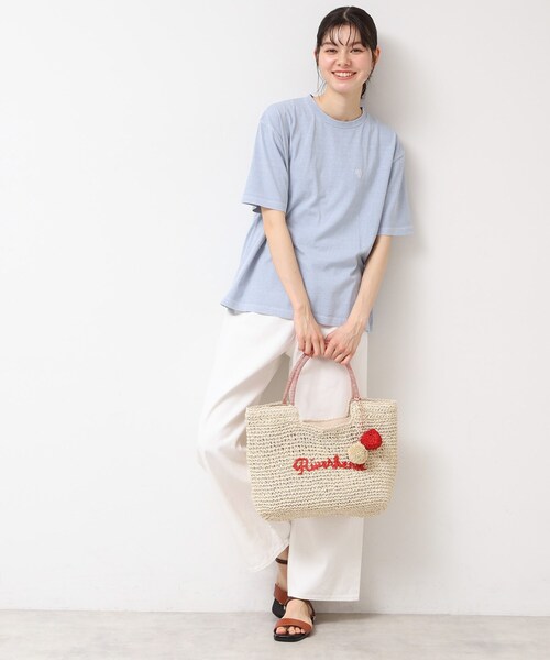 Dessin（デッサン）の「【軽量・A4収納可】ポンポンチャームペーパーロゴトートバッグ（トートバッグ・レディース・グリーン系/イエロー系その他6/ライトグレー系4/ネイビー/チャコール/ベージュ系その他7・00）」の18枚目の写真