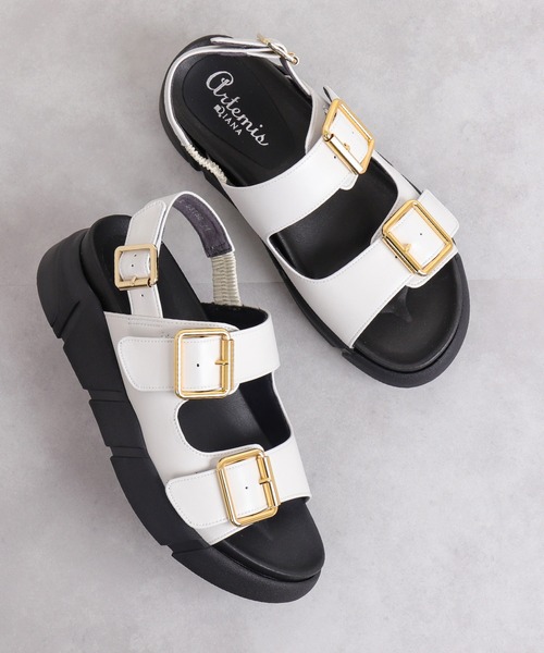 artemis by DIANA（アルテミスバイダイアナ）の「バックル付きダブルストラップ厚底サンダル（サンダル・レディース・ブラック/シルバー/ブルー/ホワイト・S/M/L/XL）」の6枚目の写真