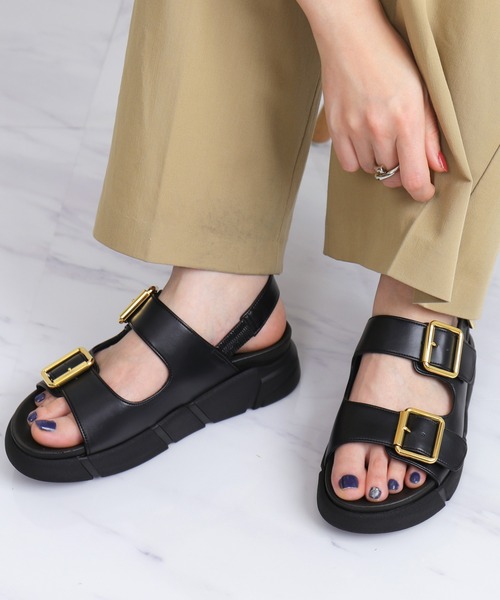 artemis by DIANA（アルテミスバイダイアナ）の「バックル付きダブルストラップ厚底サンダル（サンダル・レディース・ブラック/シルバー/ブルー/ホワイト・S/M/L/XL）」の9枚目の写真