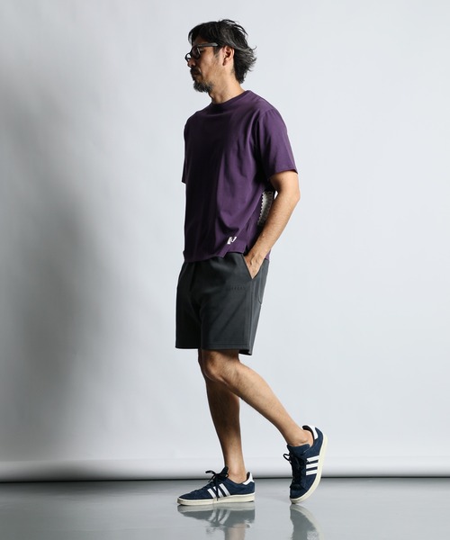 The DUFFER of ST.GEORGE（ザダファーオブセントジョージ）の「〔BLACK LABEL〕QUICK DRY SIMPLE TEE：速乾 ワンポイント シンプルTシャツ（Tシャツ/カットソー・メンズ・ライトグレー/ホワイト/パープル/ブラック・SMALL/MEDIUM/LARGE/X-LARGE）」の12枚目の写真
