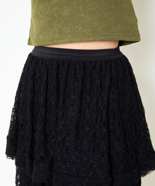 GORGE(ゴージ)の「《透け感レース×アシメヘム》レディース ロング スカート 体型カバー 春夏秋(スカート・レディース・オフホワイト/ブラック・F)」の18枚目の写真