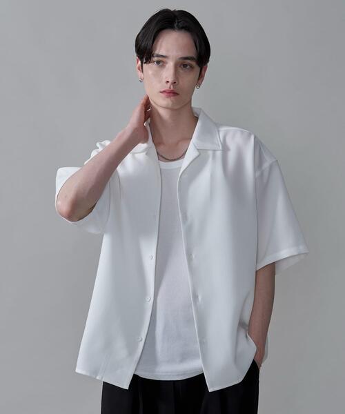 BROWNY（ブラウニー）の「BROWNY/ドライポリオープンカラーシャツ（シャツ/ブラウス・メンズ・サックスブルー/ブラック/ホワイト/ライトグレー/ブラウン/ホワイト系その他/ブラック系その他・LARGE/SMALL/MEDIUM）」の2枚目の写真