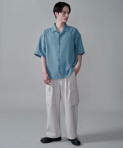 BROWNY（ブラウニー）の「BROWNY/ドライポリオープンカラーシャツ（シャツ/ブラウス・メンズ・サックスブルー/ブラック/ホワイト/ライトグレー/ブラウン/ホワイト系その他/ブラック系その他・LARGE/SMALL/MEDIUM）」の11枚目の写真