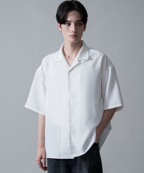 BROWNY（ブラウニー）の「BROWNY/ドライポリオープンカラーシャツ（シャツ/ブラウス・メンズ・サックスブルー/ブラック/ホワイト/ライトグレー/ブラウン/ホワイト系その他/ブラック系その他・LARGE/SMALL/MEDIUM）」の3枚目の写真