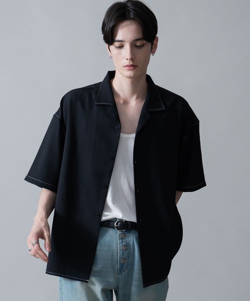 BROWNY（ブラウニー）の「BROWNY/ドライポリオープンカラーシャツ（シャツ/ブラウス・メンズ・サックスブルー/ブラック/ホワイト/ライトグレー/ブラウン/ホワイト系その他/ブラック系その他・LARGE/SMALL/MEDIUM）」の5枚目の写真