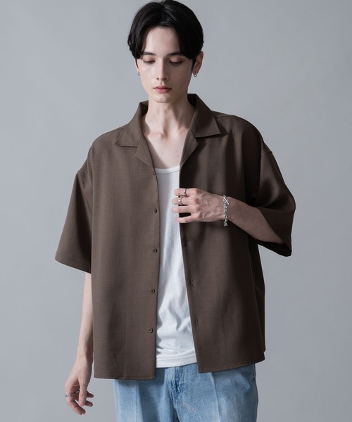 BROWNY（ブラウニー）の「BROWNY/ドライポリオープンカラーシャツ（シャツ/ブラウス・メンズ・サックスブルー/ブラック/ホワイト/ライトグレー/ブラウン/ホワイト系その他/ブラック系その他・LARGE/SMALL/MEDIUM）」の6枚目の写真