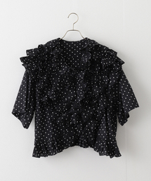 【crinkle crinkle crinkle】 frill poncho blouse：ブラウス