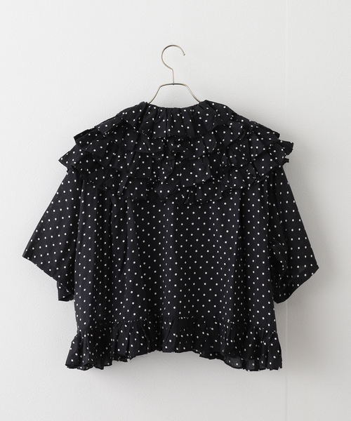 CRINKLE CRINKLE クリンクル クリンクル クリンクル ブラウス crinkle crinkle crinkle】double collar frill blouse/ダブル