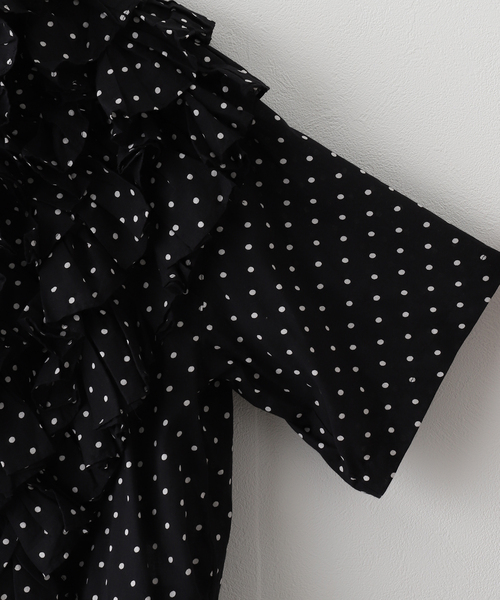 セール】【crinkle crinkle crinkle】 frill poncho blouse