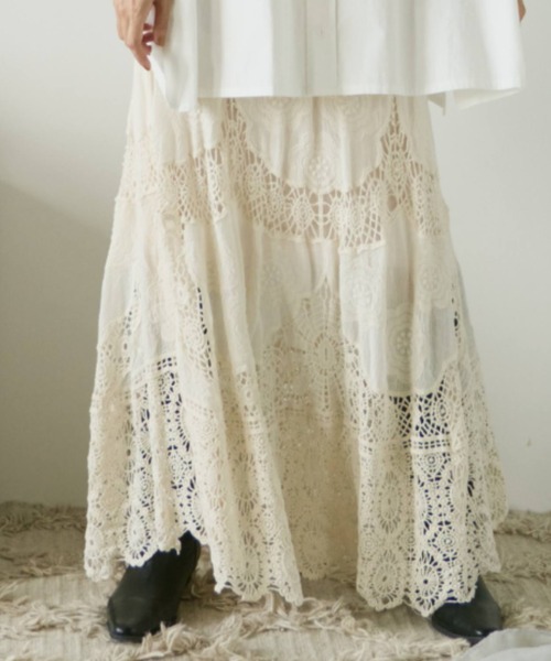 Libra Cue(リブラ キュー)の「かぎ編みレーススカート(スカート・レディース・アイボリー・FREE)」の9枚目の写真
