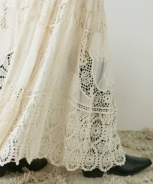 Libra Cue(リブラ キュー)の「かぎ編みレーススカート(スカート・レディース・アイボリー・FREE)」の8枚目の写真