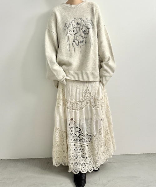 Libra Cue(リブラ キュー)の「かぎ編みレーススカート(スカート・レディース・アイボリー・FREE)」の13枚目の写真