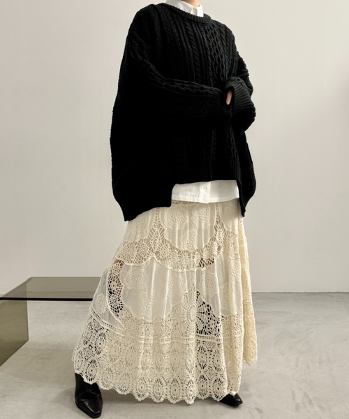 nowos かぎ編み スカート nowos かぎ針編みスカート S