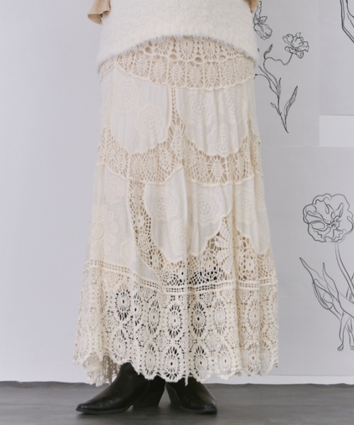 かぎ編みレーススカート（スカート）｜Libra Cue（リブラ キュー）の