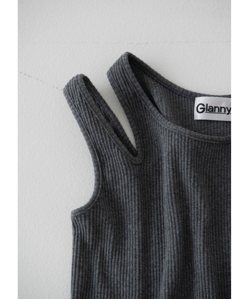Glanny(グランニー)の「ベルトタンクトップ(タンクトップ・レディース・グレー/ベージュ・FREE)」の6枚目の写真