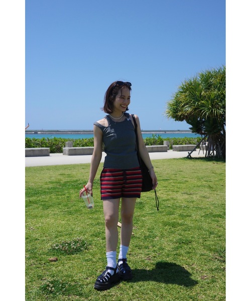 Glanny(グランニー)の「ベルトタンクトップ(タンクトップ・レディース・グレー/ベージュ・FREE)」の13枚目の写真