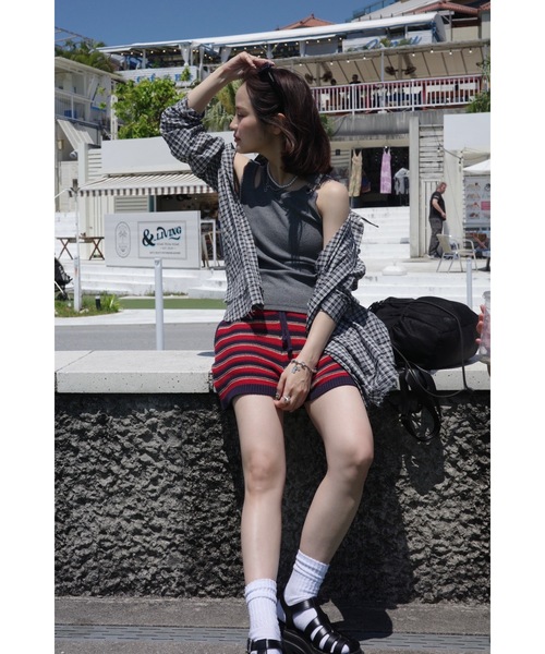 Glanny(グランニー)の「ベルトタンクトップ(タンクトップ・レディース・グレー/ベージュ・FREE)」の12枚目の写真