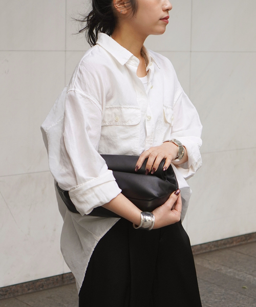 AP STUDIO（エーピーストゥディオ）の「キュプラリネンワークシャツ（シャツ/ブラウス・レディース・ブラウン/アイボリー・FREE）」の7枚目の写真