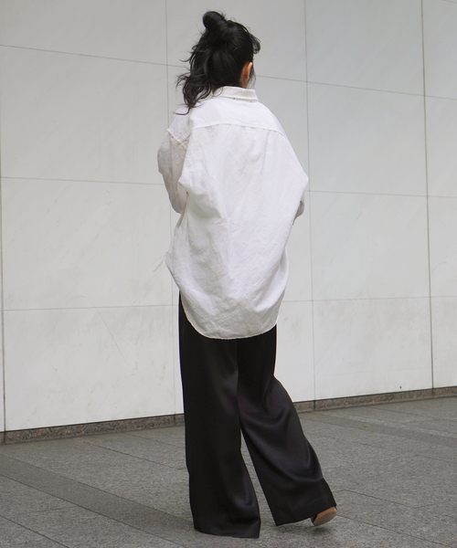 AP STUDIO（エーピーストゥディオ）の「キュプラリネンワークシャツ（シャツ/ブラウス・レディース・ブラウン/アイボリー・FREE）」の11枚目の写真