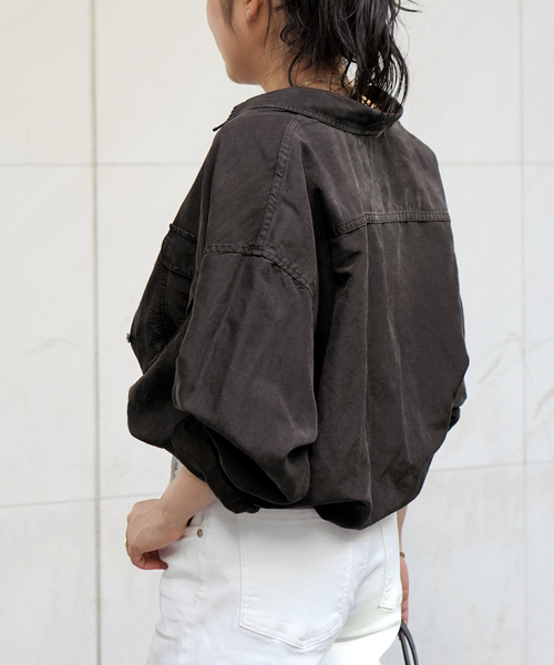 AP STUDIO（エーピーストゥディオ）の「キュプラリネンワークシャツ（シャツ/ブラウス・レディース・ブラウン/アイボリー・FREE）」の13枚目の写真