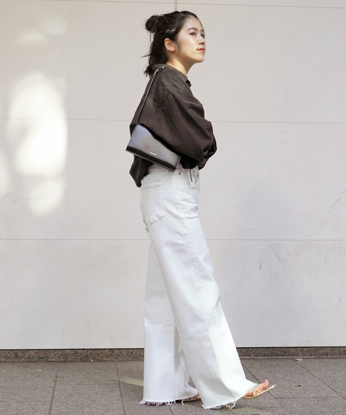 AP STUDIO（エーピーストゥディオ）の「キュプラリネンワークシャツ（シャツ/ブラウス・レディース・ブラウン/アイボリー・FREE）」の15枚目の写真