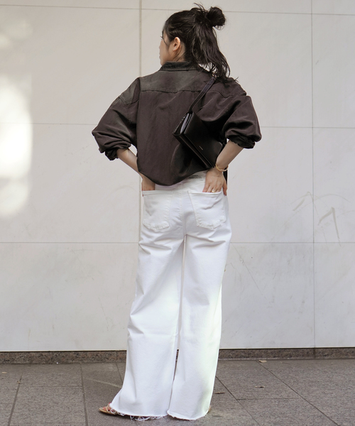 AP STUDIO（エーピーストゥディオ）の「キュプラリネンワークシャツ（シャツ/ブラウス・レディース・ブラウン/アイボリー・FREE）」の16枚目の写真