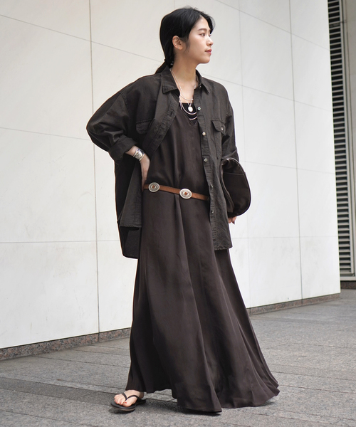 AP STUDIO（エーピーストゥディオ）の「キュプラリネンワークシャツ（シャツ/ブラウス・レディース・ブラウン/アイボリー・FREE）」の20枚目の写真