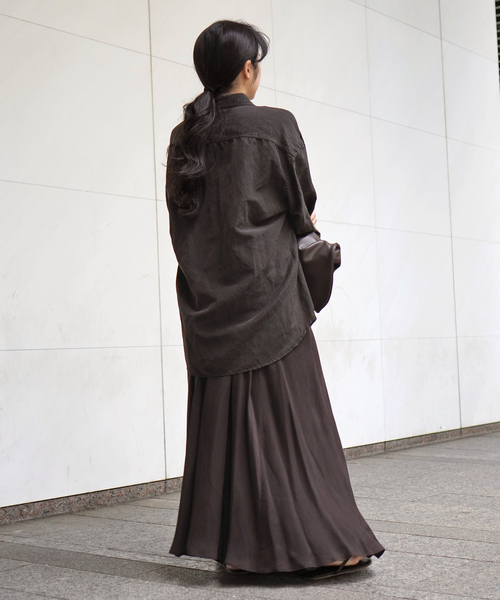 AP STUDIO（エーピーストゥディオ）の「キュプラリネンワークシャツ（シャツ/ブラウス・レディース・ブラウン/アイボリー・FREE）」の21枚目の写真