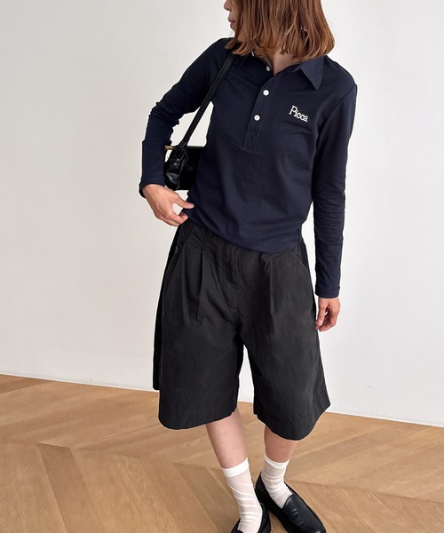 CANAL JEAN（キャナルジーン）の「PICCADILLY　レジャーポロシャツ（ポロシャツ・レディース・チャコール/ネイビー・ONE SIZE）」の2枚目の写真