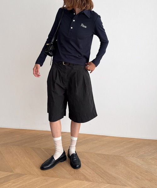 CANAL JEAN（キャナルジーン）の「PICCADILLY　レジャーポロシャツ（ポロシャツ・レディース・チャコール/ネイビー・ONE SIZE）」の5枚目の写真