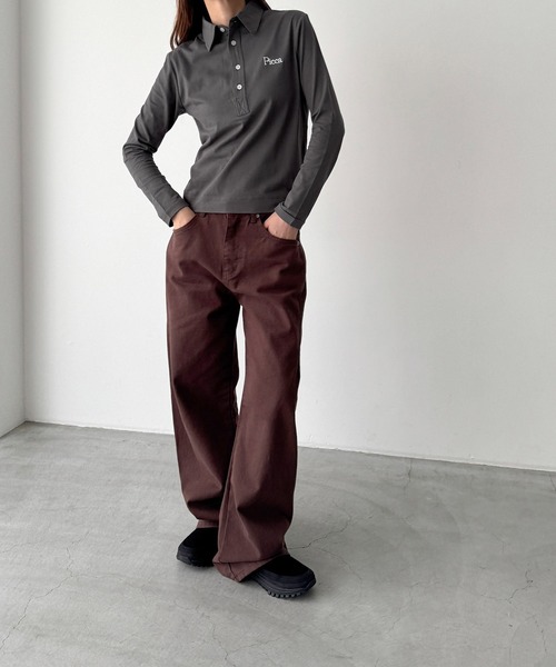 CANAL JEAN（キャナルジーン）の「PICCADILLY　レジャーポロシャツ（ポロシャツ・レディース・チャコール/ネイビー・ONE SIZE）」の7枚目の写真