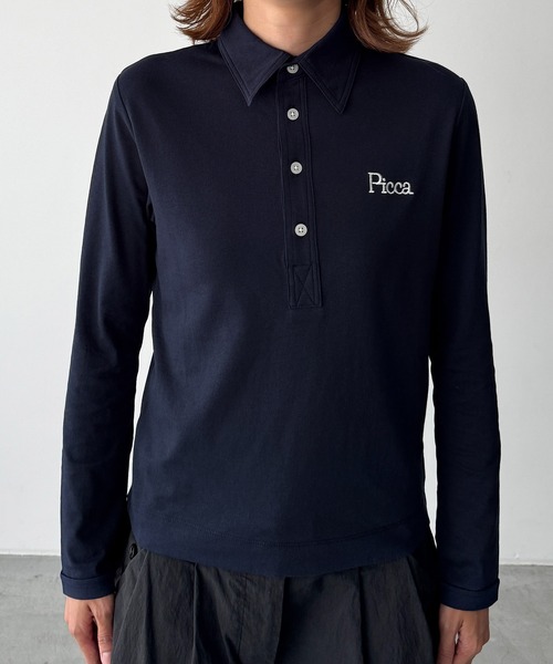 CANAL JEAN（キャナルジーン）の「PICCADILLY　レジャーポロシャツ（ポロシャツ・レディース・チャコール/ネイビー・ONE SIZE）」の8枚目の写真