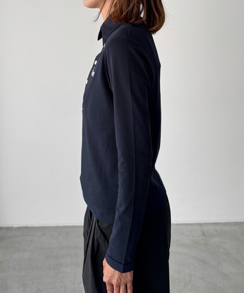 CANAL JEAN（キャナルジーン）の「PICCADILLY　レジャーポロシャツ（ポロシャツ・レディース・チャコール/ネイビー・ONE SIZE）」の9枚目の写真